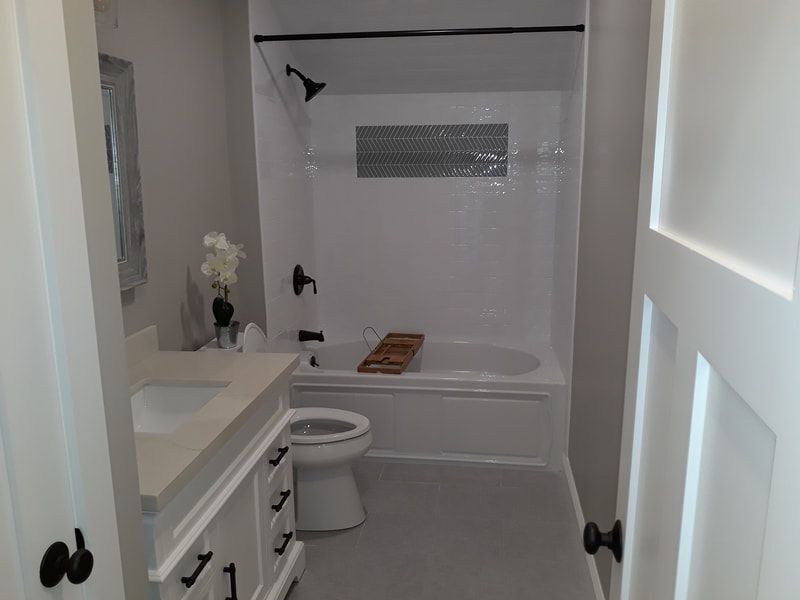 Bathroom remodel with new vanity, shower and toilet
