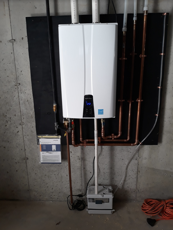 Finished installation of tankless water heater