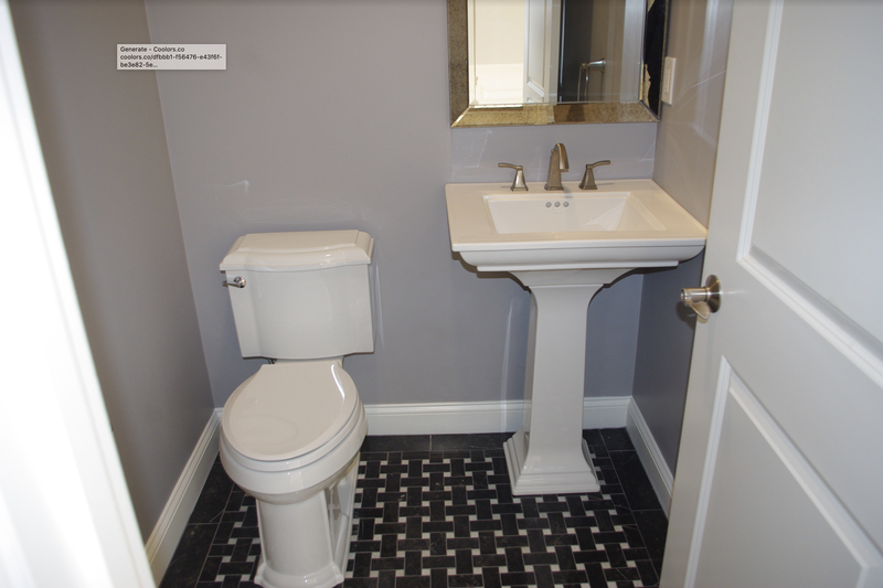Bathroom remodel with pedestal sink and toilet isntallation