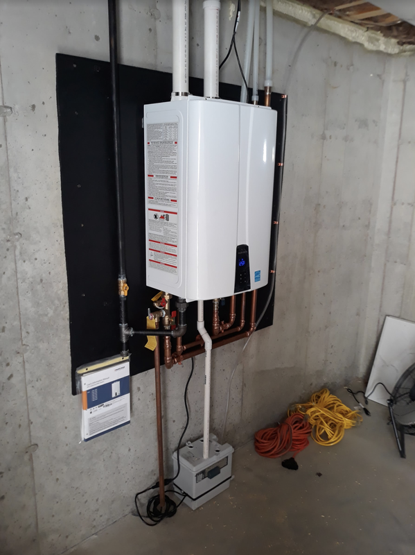Tankless water heater installation complete