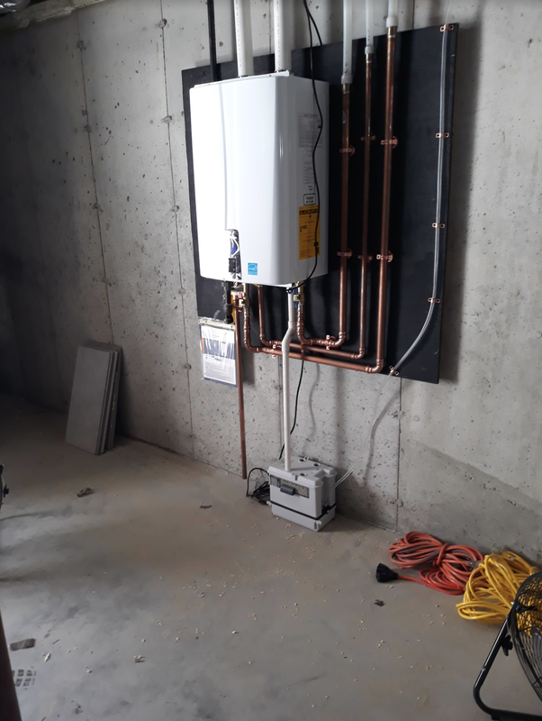 Tankless water heater after installation